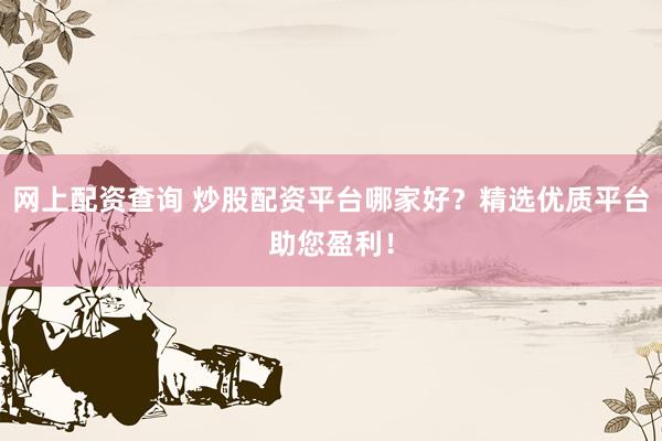 网上配资查询 炒股配资平台哪家好？精选优质平台助您盈利！