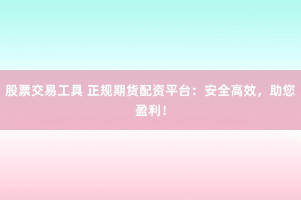 股票交易工具 正规期货配资平台：安全高效，助您盈利！