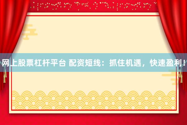 网上股票杠杆平台 配资短线：抓住机遇，快速盈利！