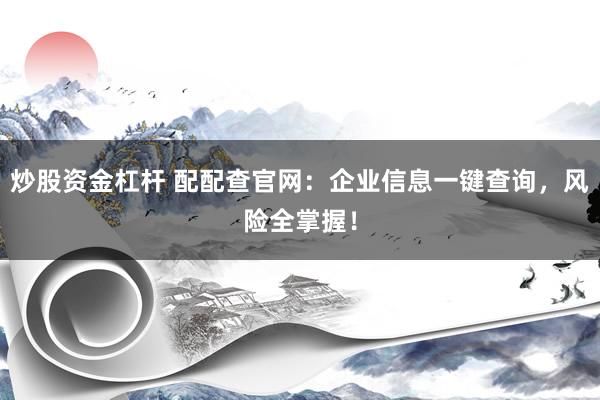 炒股资金杠杆 配配查官网：企业信息一键查询，风险全掌握！
