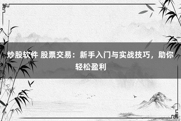 炒股软件 股票交易：新手入门与实战技巧，助你轻松盈利
