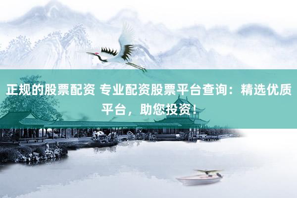 正规的股票配资 专业配资股票平台查询：精选优质平台，助您投资！