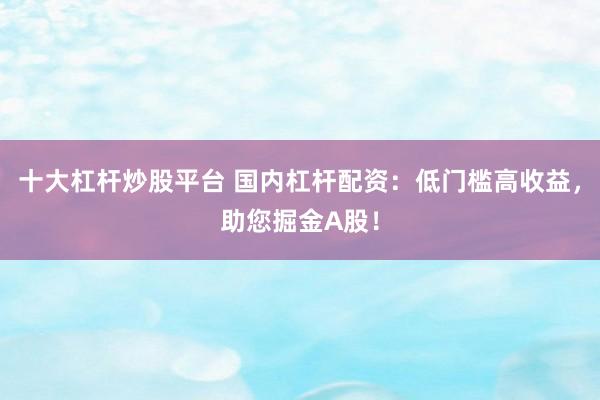 十大杠杆炒股平台 国内杠杆配资：低门槛高收益，助您掘金A股！