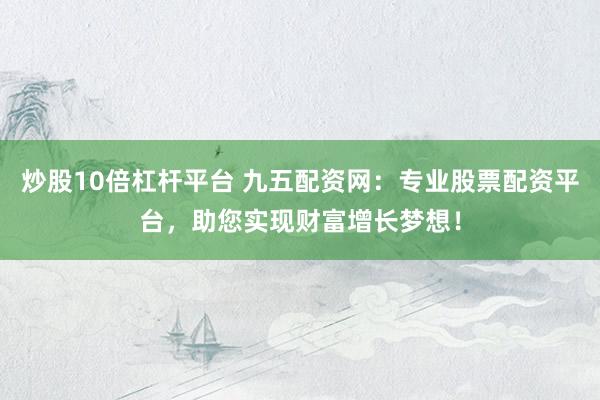 炒股10倍杠杆平台 九五配资网：专业股票配资平台，助您实现财富增长梦想！