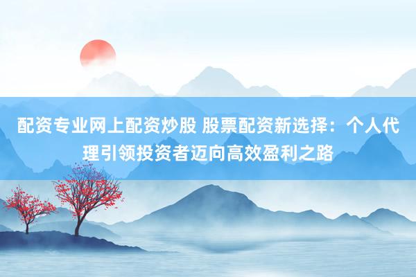 配资专业网上配资炒股 股票配资新选择：个人代理引领投资者迈向高效盈利之路