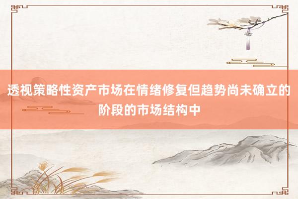 透视策略性资产市场在情绪修复但趋势尚未确立的阶段的市场结构中