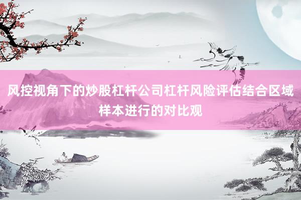 风控视角下的炒股杠杆公司杠杆风险评估结合区域样本进行的对比观