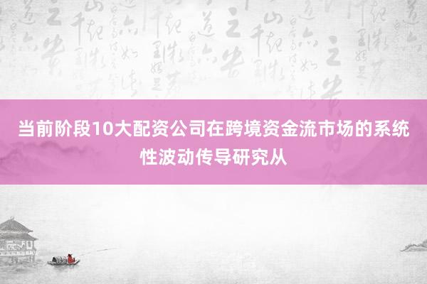 当前阶段10大配资公司在跨境资金流市场的系统性波动传导研究从