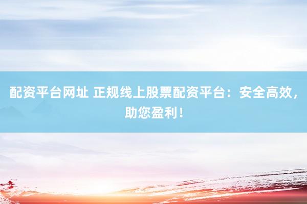 配资平台网址 正规线上股票配资平台：安全高效，助您盈利！